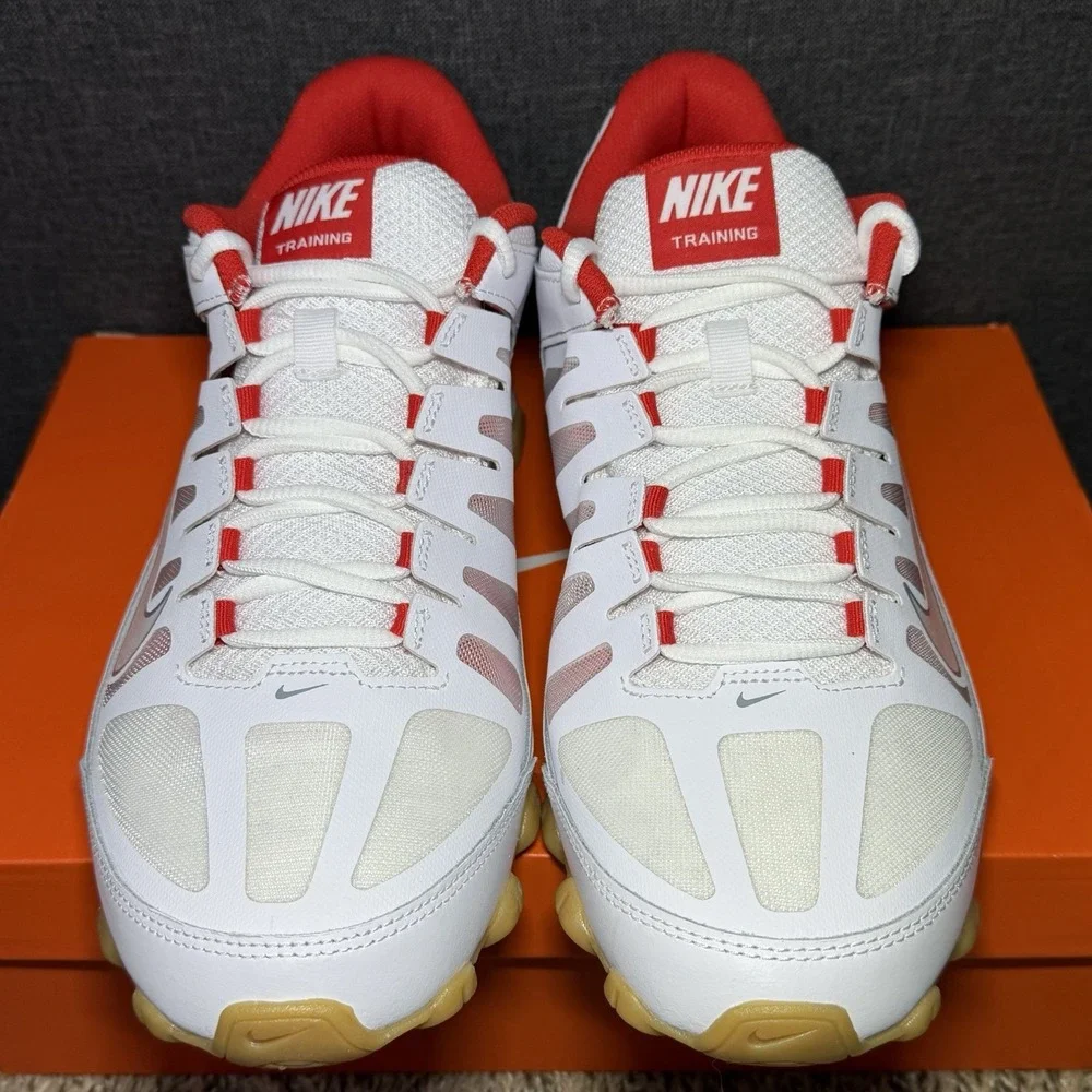 Nike REAX 8 TR MESH Cross Training Shoes Mens Size 10.5 White Red 621716-103 NEW